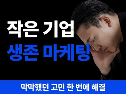 작은 기업을 위한 고효율 생존 마케팅 전략 짜드립니다