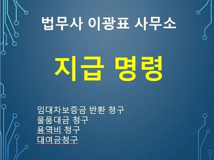 지급명령 작성 후 법원에 접수해드립니다.