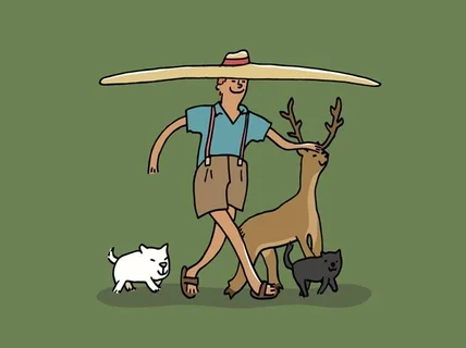 자유로운 느낌의 일러스트와 깔끔한 라인 드로잉