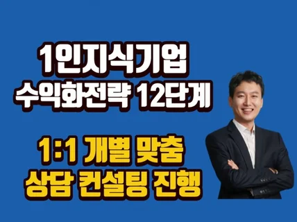 1인지식기업 수익화 전략 12단계 컨설팅