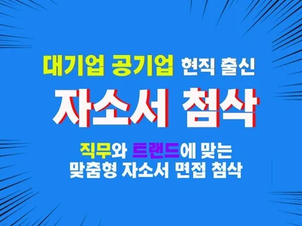 공기업 대기업 맞춤형 자소서 첨삭해 드립니다.