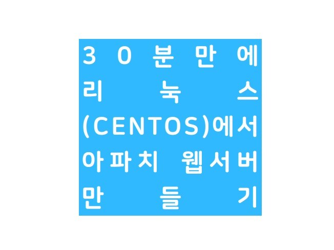 30분 만에 리눅스 Centos 에서 웹서버 만들기 크몽