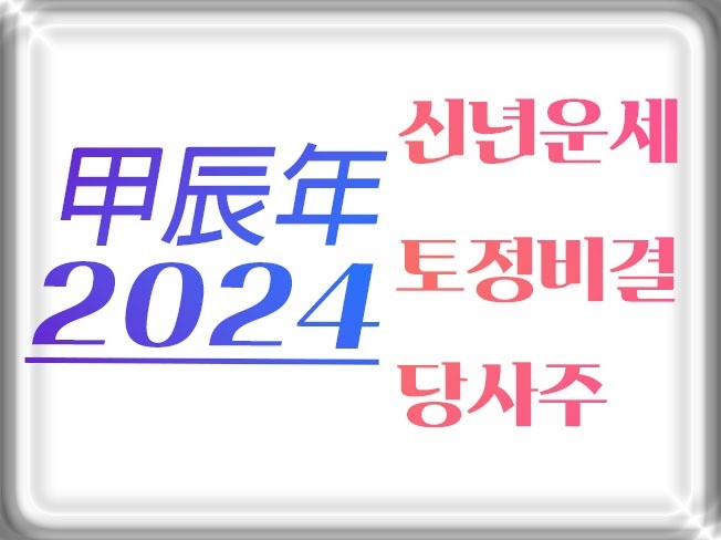 2024년 신년운세/사주/토정비결