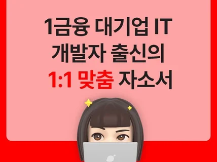 1금융 대기업 IT 개발자 출신의 1대1 맞춤 자소서