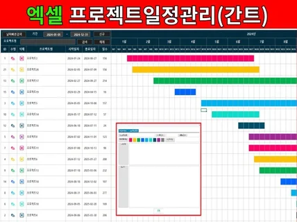 엑셀 프로젝트 일정관리 간트차트