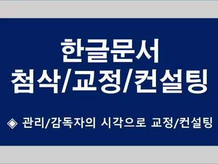 보고서/제안서/계획서 등 각종 문서 첨삭/교정/컨설팅