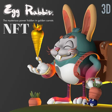 포트폴리오-EGG RABBIT  3D for NFT