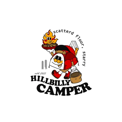 포트폴리오-HILLBILLY CAMPER 동호회 티셔츠 프린팅 로고