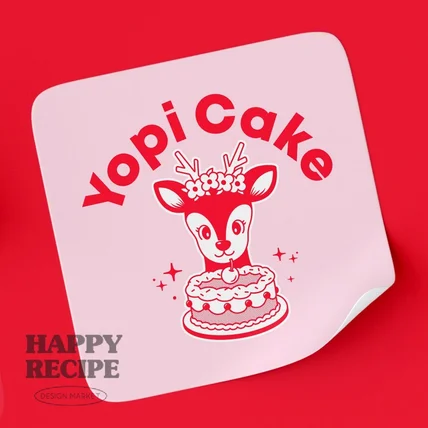 포트폴리오-레터링케이크 브랜드 [Yopi Cake] 캐릭터 로고 디자인