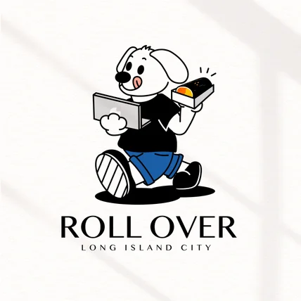 포트폴리오-ROLL OVER 뉴욕 김밥집 캐릭터 로고