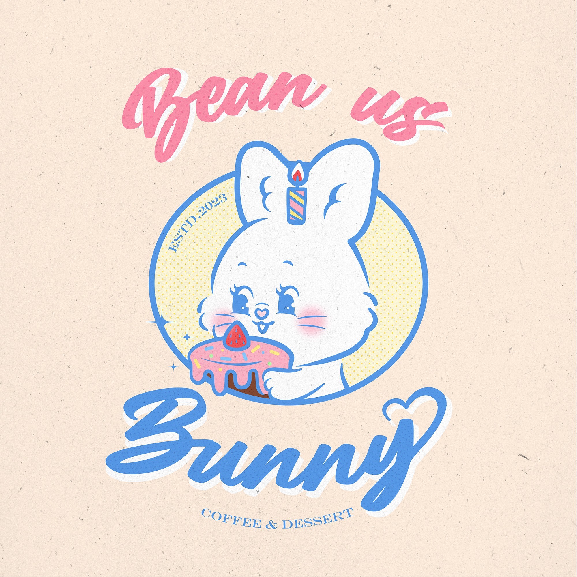 포트폴리오-디저트 배달 전문점 "Bean-us Bunny" 로고디자인