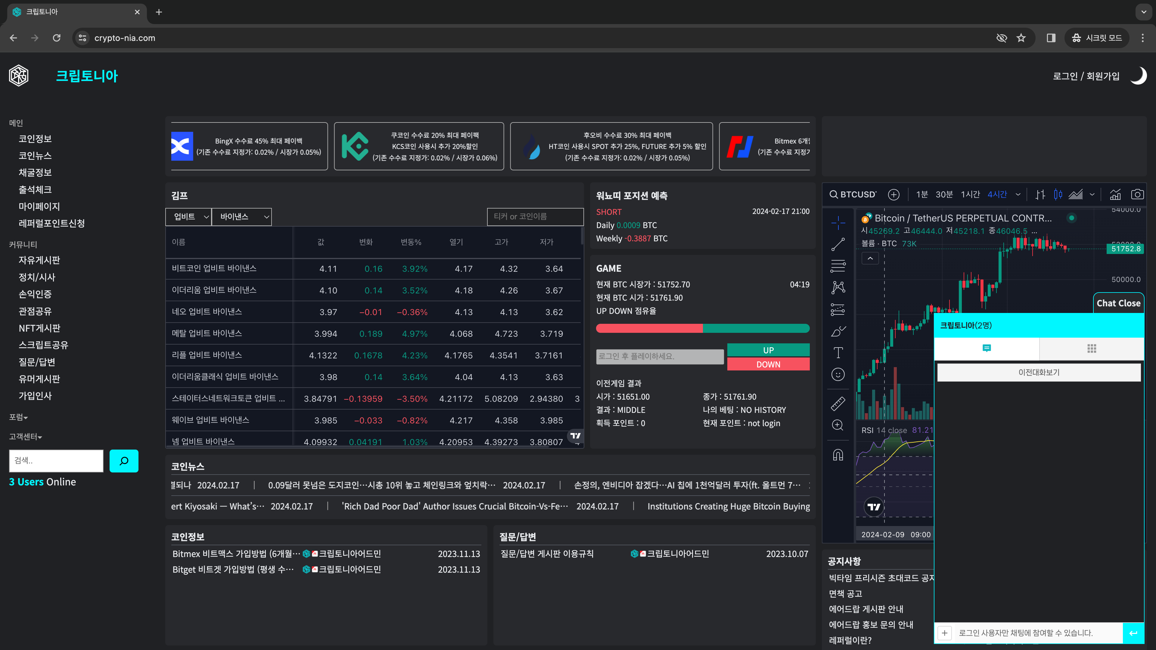 워드프레스 커뮤니티 제작 (crypto-nia.com), 워드프레스 포트폴리오 - 크몽