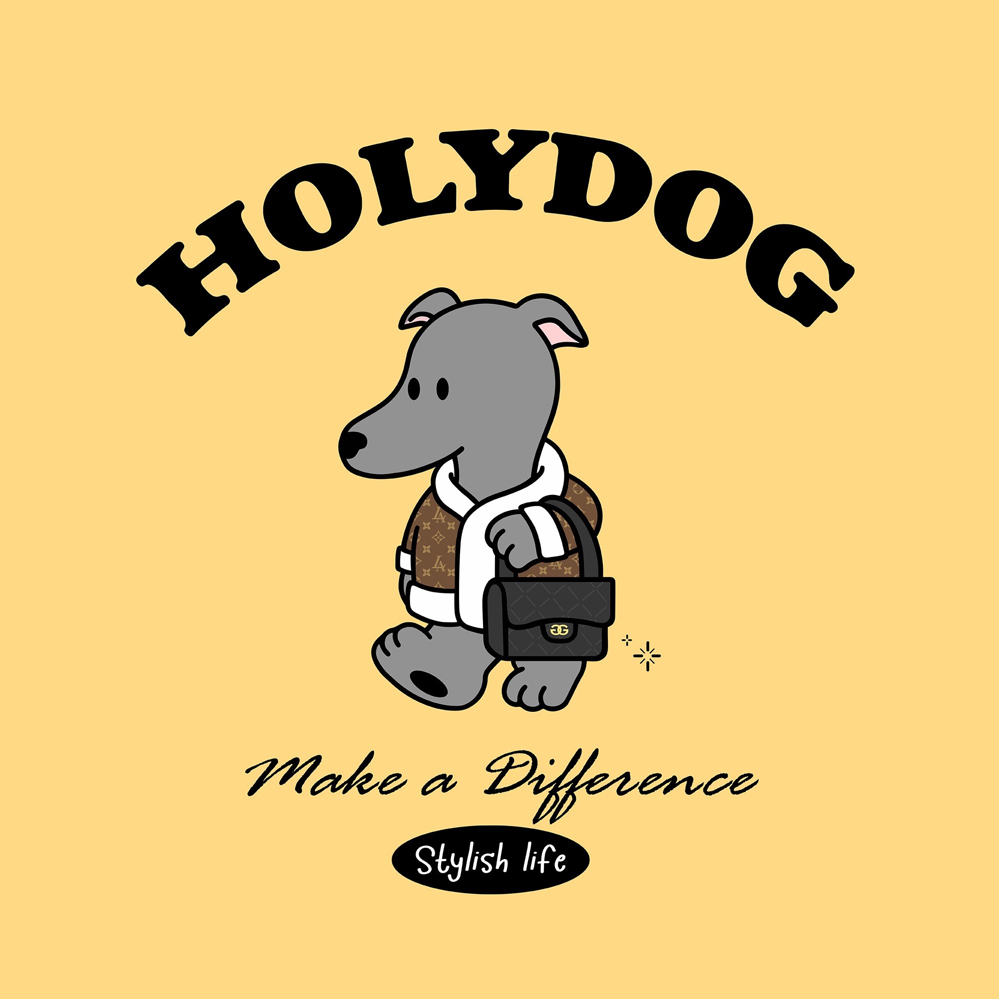 포트폴리오-반려동물 명품 의류점 "HOLYDOG" 로고디자인