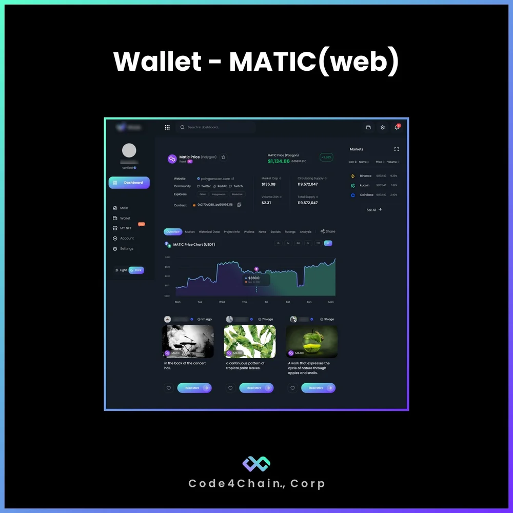 블록체인 웹 지갑 개발 (POLYGON), 블록체인·NFT 포트폴리오 - 크몽