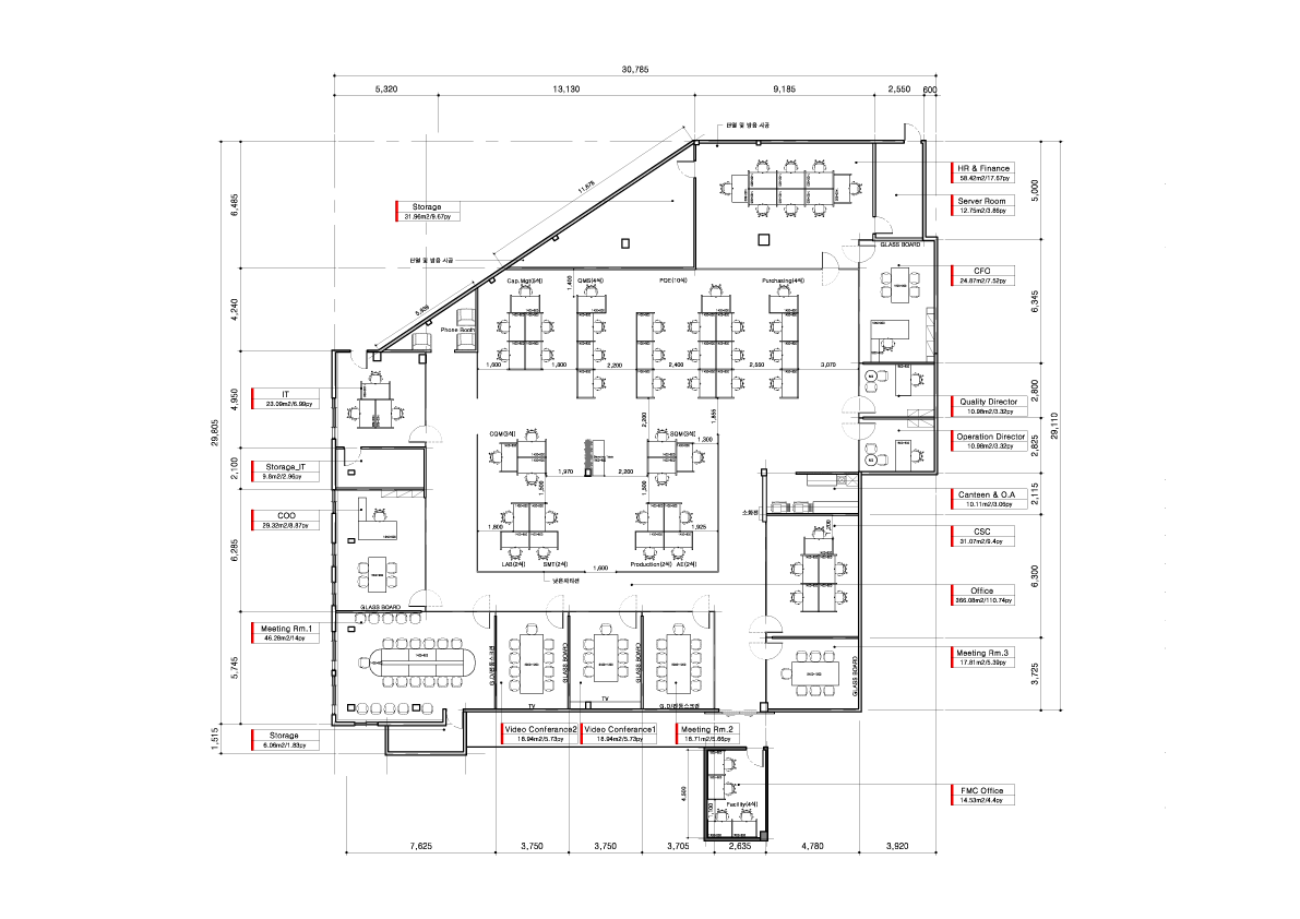 AT&S KOREA OFFICE INTERIOR 제안, 도면 제작·수정 포트폴리오 크몽