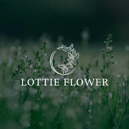 포트폴리오-꽃집로고 "LOTTIE FLOWER"