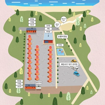 포트폴리오-태안 캠핑장 일러스트 약도 작업