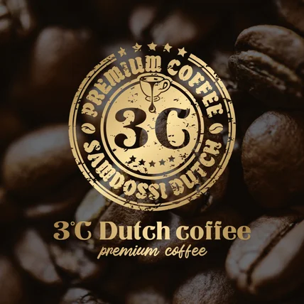 포트폴리오-더치커피 제조사 ‘3℃ Dutch coffee’ 브랜드 로고 디자인