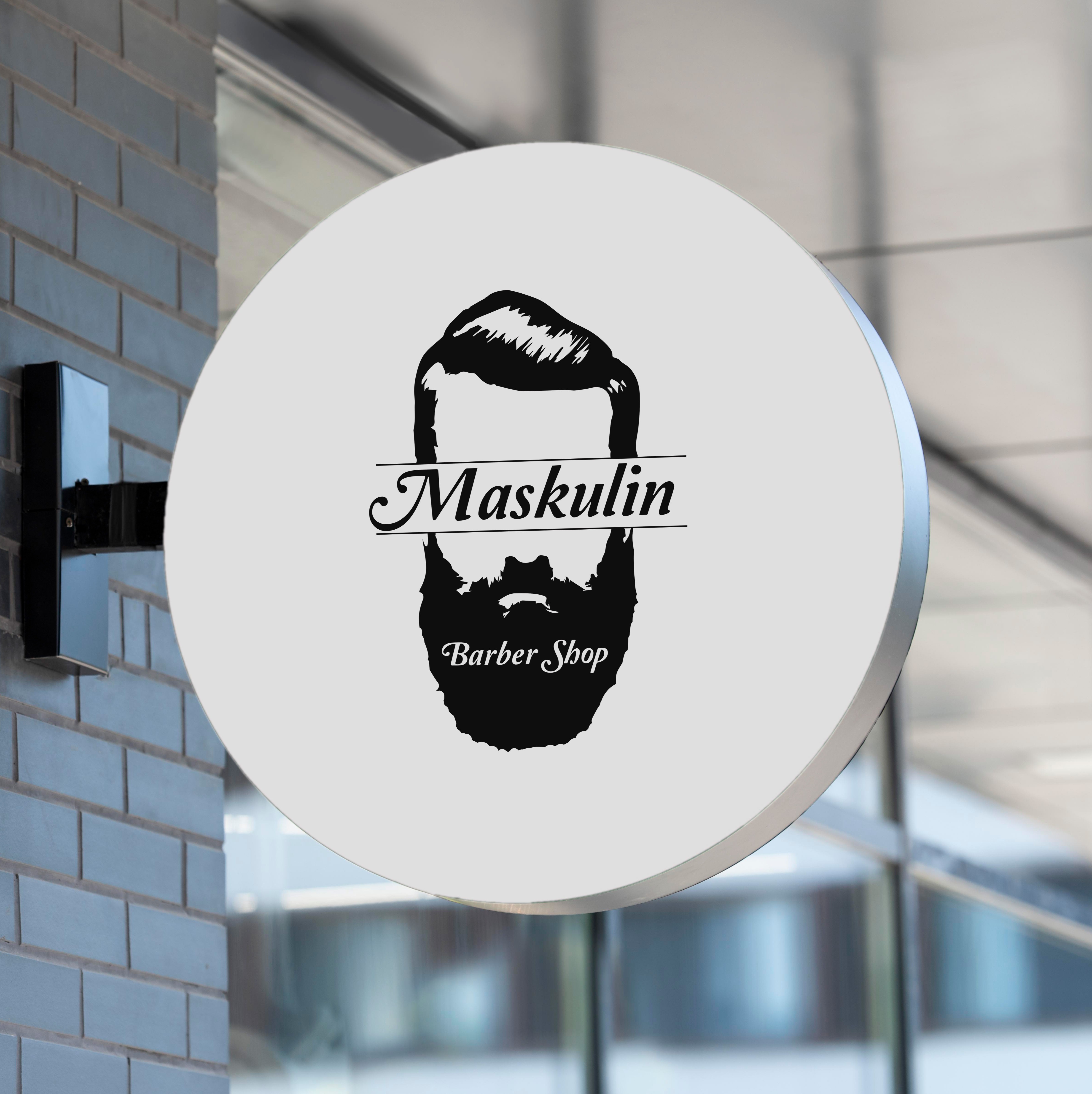 [바버샵로고] Maskulin, 로고 디자인 포트폴리오 - 크몽