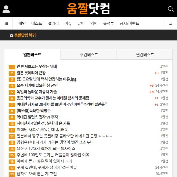 포트폴리오-움짤.com DDOS 공격, 서버최적화