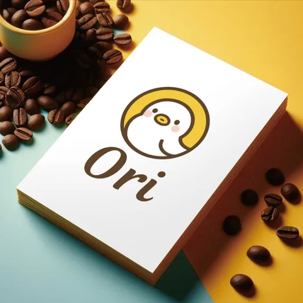 포트폴리오-포근하고 따뜻한 분위기의 카페 'ori' 캐릭터 로고 디자인