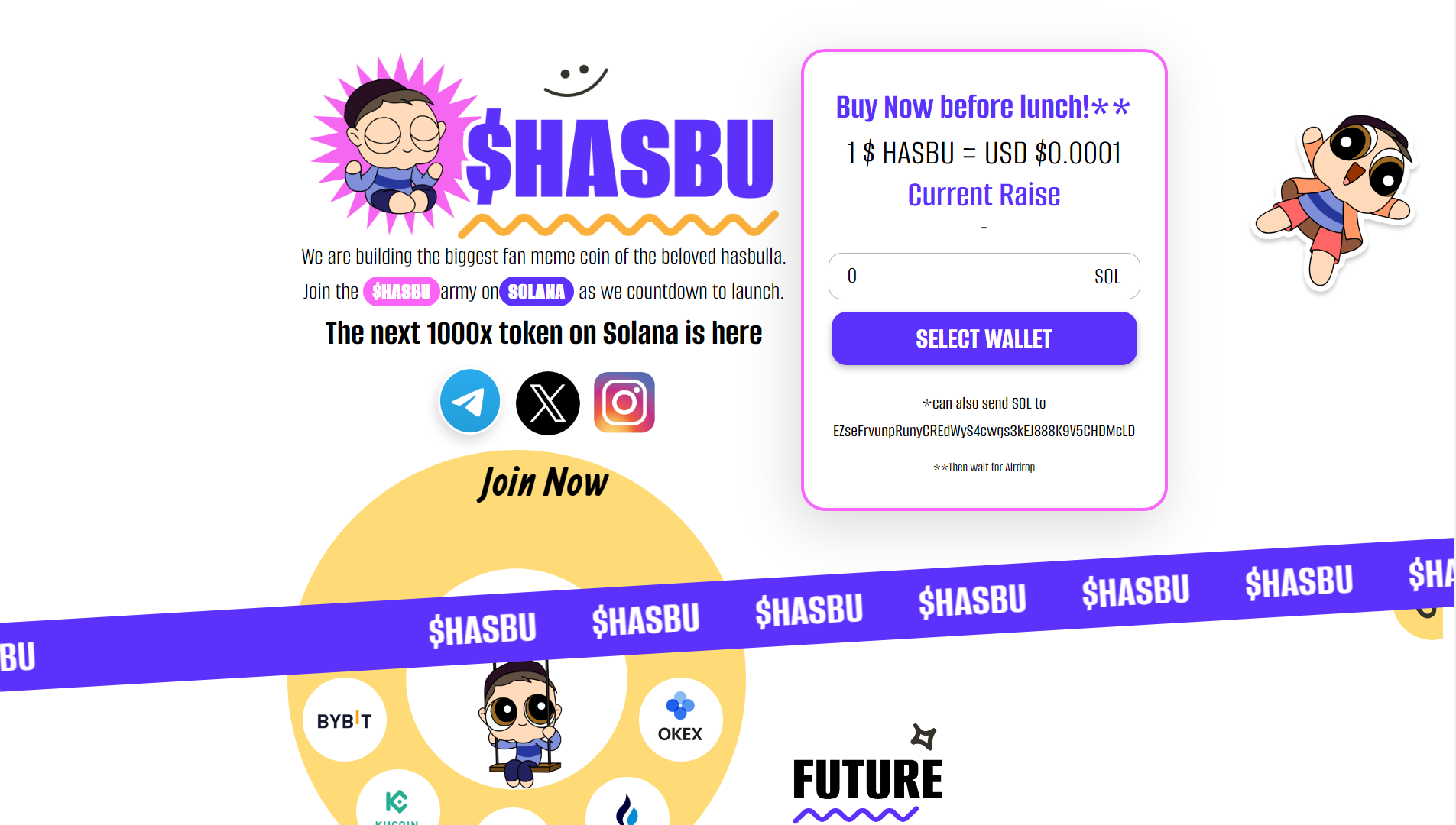 밈코인 ICO 런칭 페이지, 블록체인·NFT 포트폴리오 - 크몽