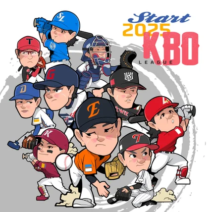 포트폴리오-KBO 선수들의 다양한 일러스트와 디자인 활용