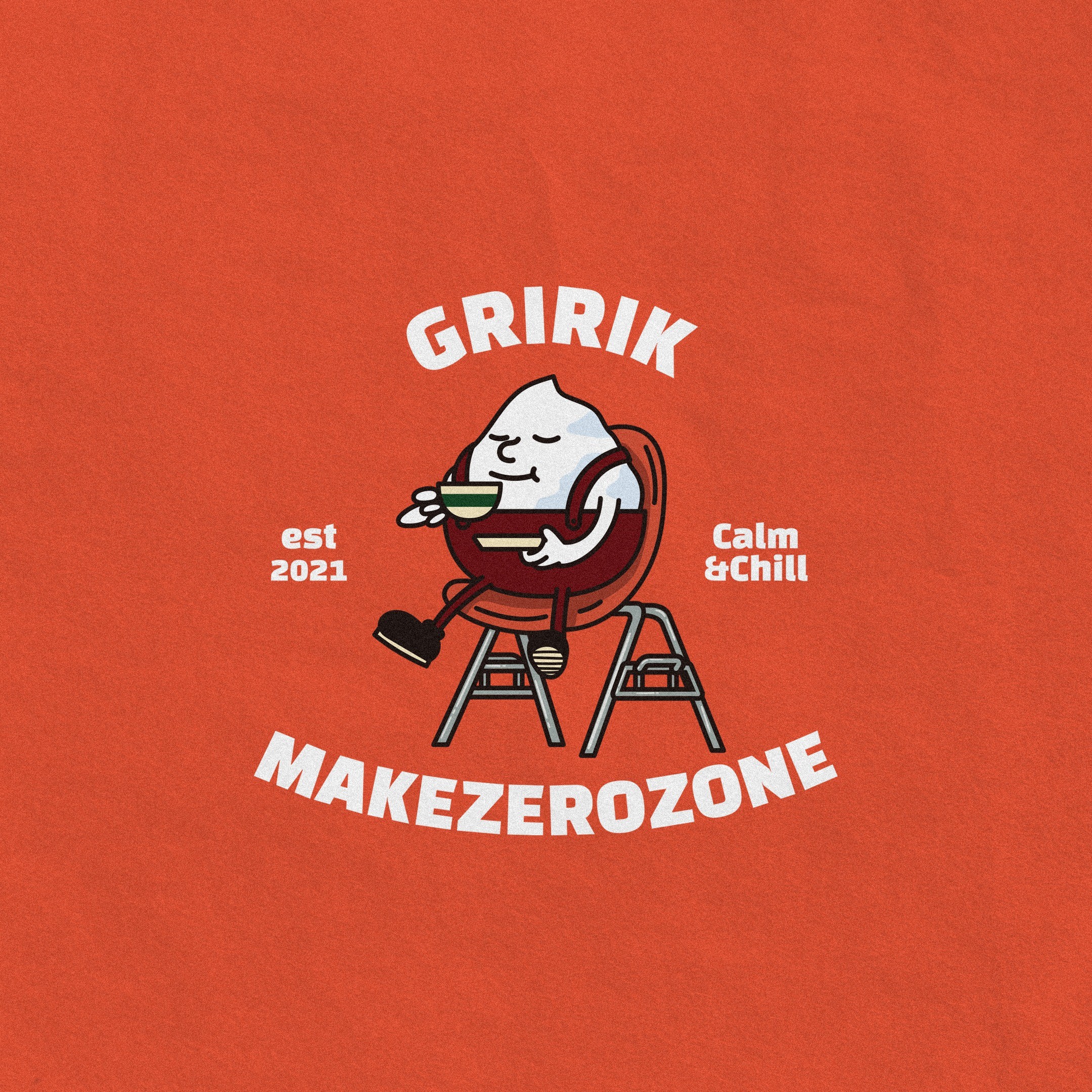 포트폴리오-그릭요거트 및 빈티지 소품 카페 'GRIRIK' 캐릭터 로고
