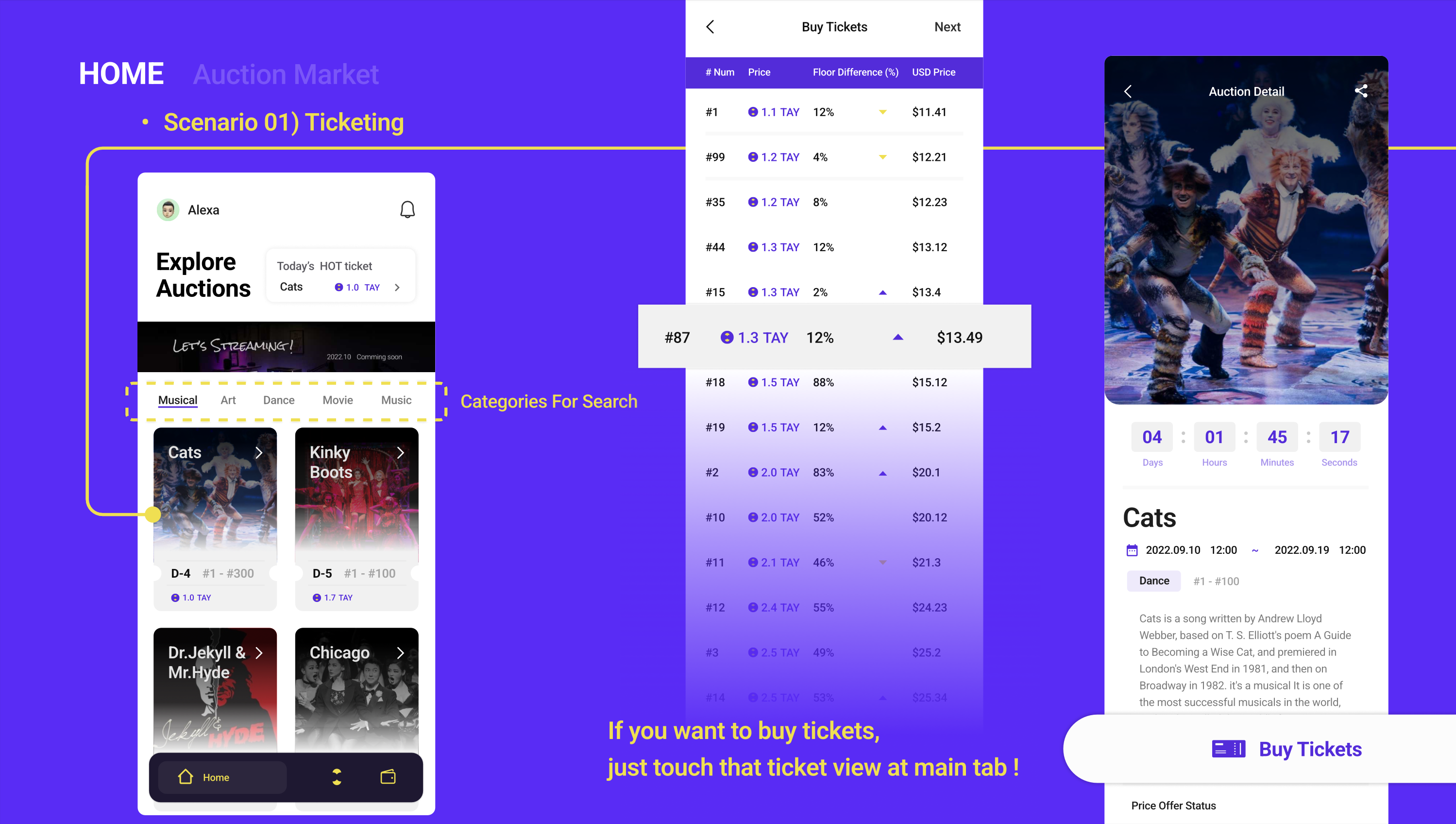 티켓 경매 앱, 블록체인·NFT 포트폴리오 - 크몽