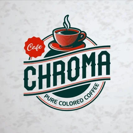 포트폴리오-로스터리 카페 ‘chroma’ 엠블럼 로고 디자인