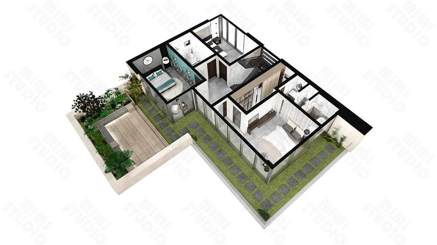 town house interior design, 3D 공간 모델링 포트폴리오 - 크몽