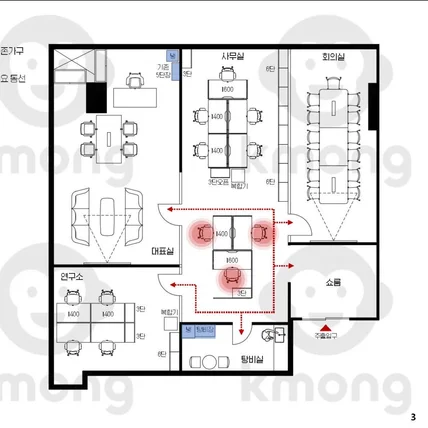 포트폴리오-15인 회사 사무실 업무공간 레이아웃 제안