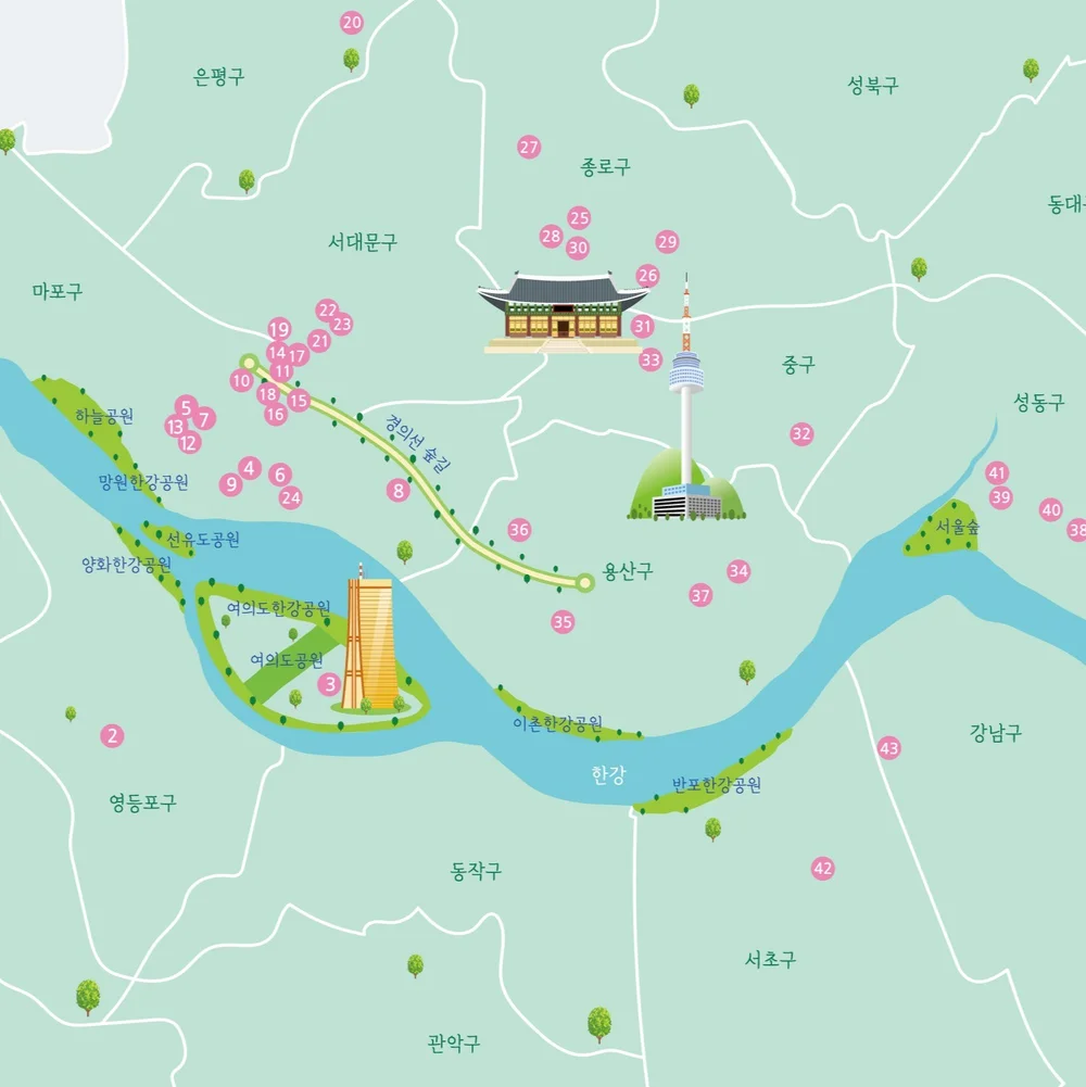 빵슝랭가이드 지도, 일러스트 포트폴리오 - 크몽