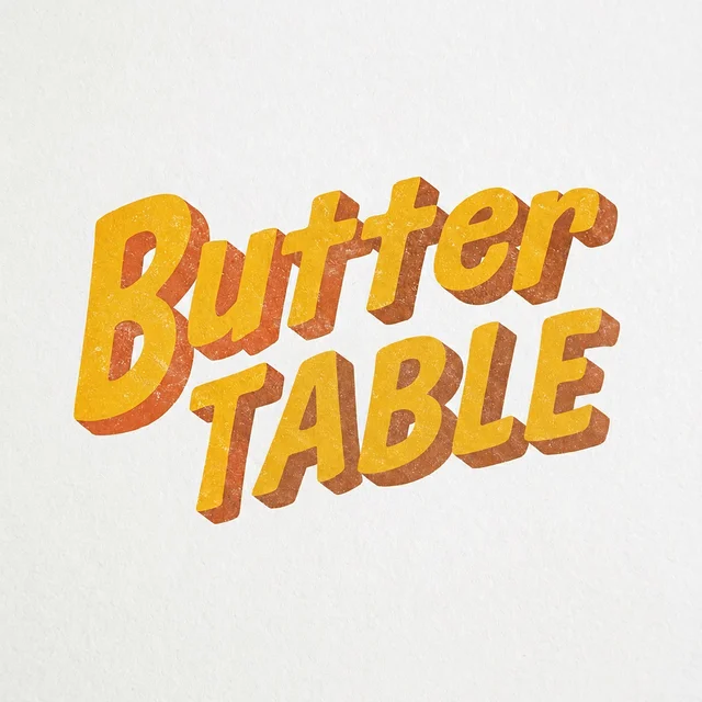 인기 포트폴리오-Butter Table 빈티지 레터링 로고 디자인