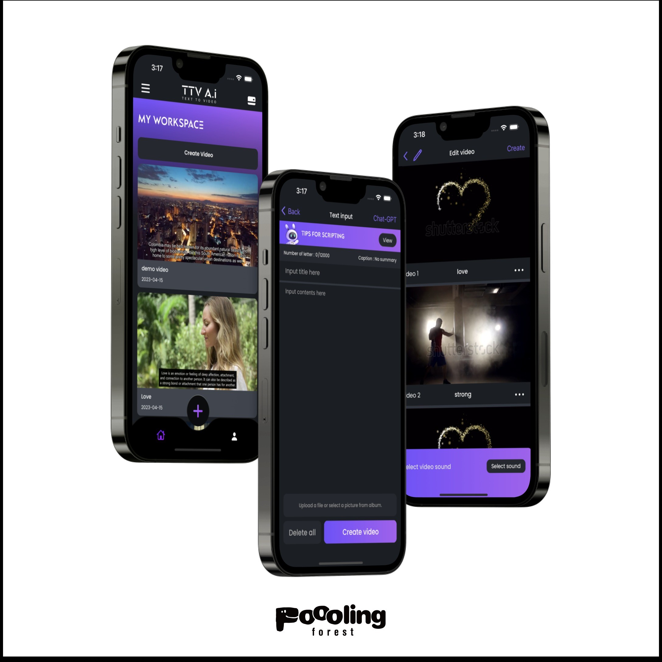 TTV(Text to Video) & STV(Speech to Video) AI, 앱 포트폴리오 크몽