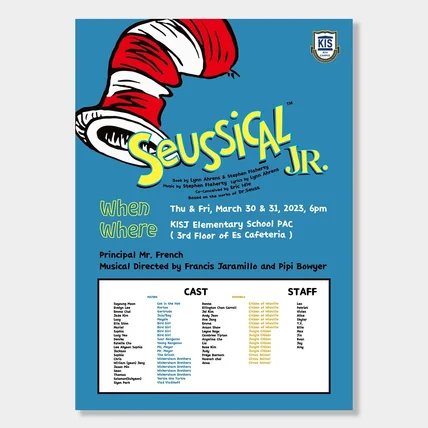 포트폴리오-학교 뮤지컬 공연 [seussical jr]