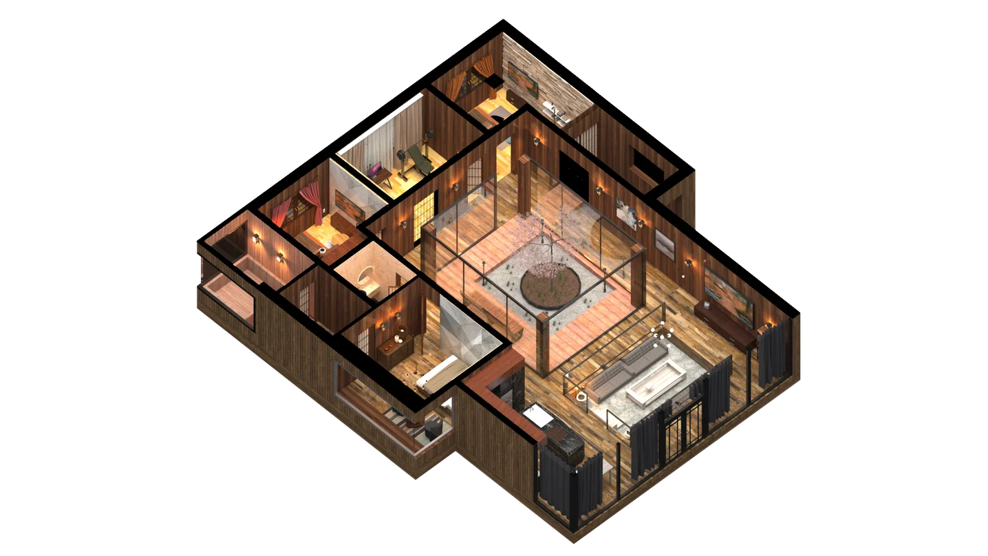작품명 : GALLERIA (주거공간 개인 포트폴리오), 3D 공간 모델링 포트폴리오 - 크몽