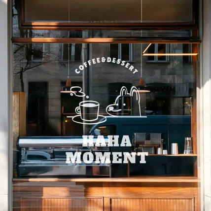 포트폴리오-cafe "HAHA MOMENT" 로고 디자인