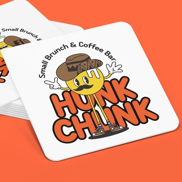 포트폴리오-브런치 커피바 브랜드 'HUNKCHUNK' 캐릭터 로고 디자인