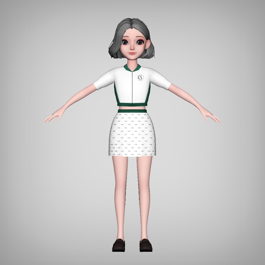 포트폴리오-메타 캠퍼스 제작용 여학생 3D 캐릭터 제작