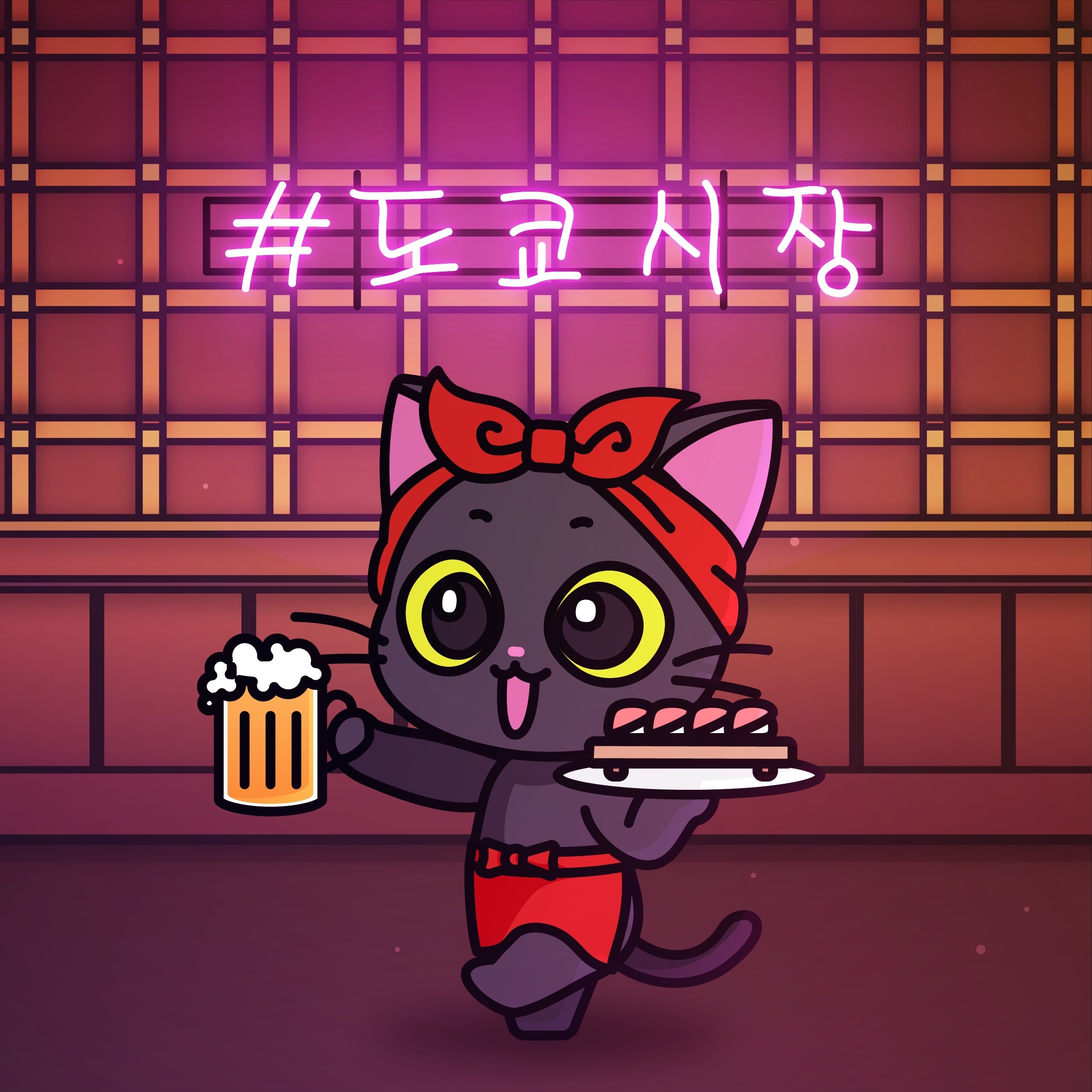 이자카야 검은 고양이 캐릭터 디자인, 캐릭터 포트폴리오 - 크몽