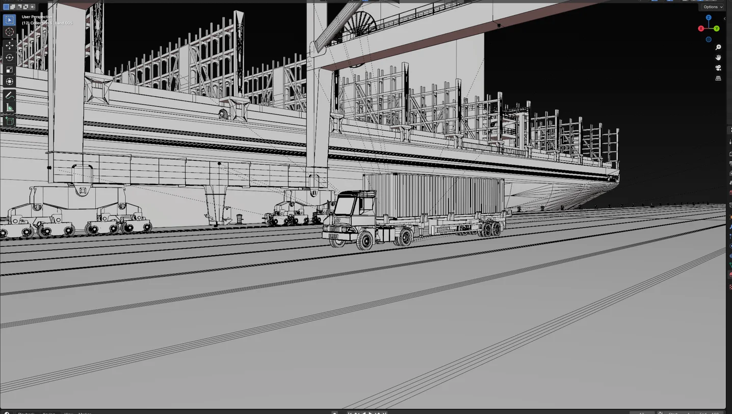 항만 시뮬레이션 게임을 위한 모델링과 Unity 그래픽 세팅, 3D 게임용 소스 포트폴리오 - 크몽