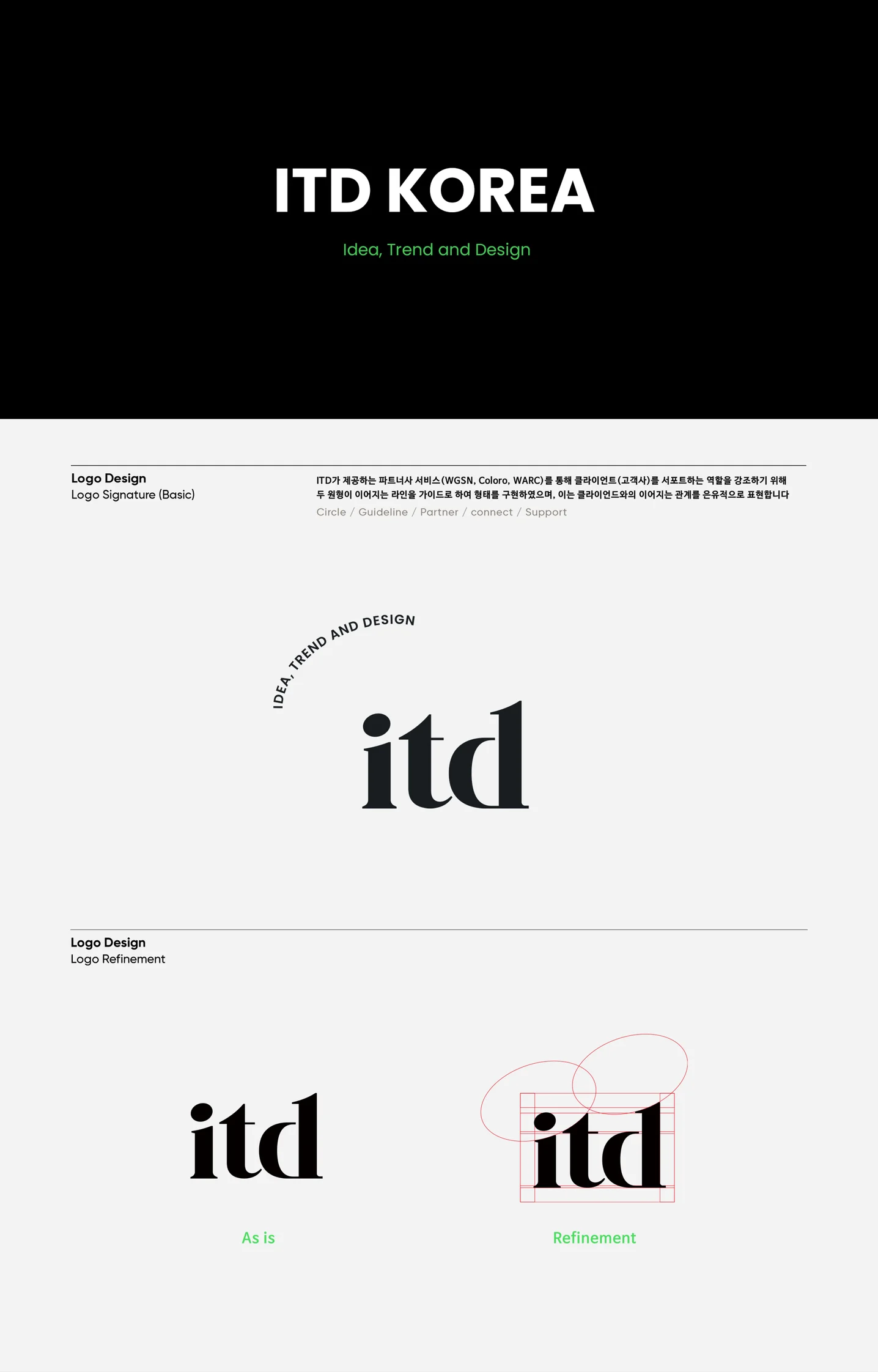 ITD Korea - 브랜드 아이덴티티 디자인, 로고 디자인 포트폴리오 - 크몽