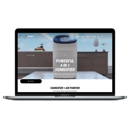 포트폴리오-Shopify 온라인 스토어 구축 - 공기청정기 제조사, 영어권 국가 대상