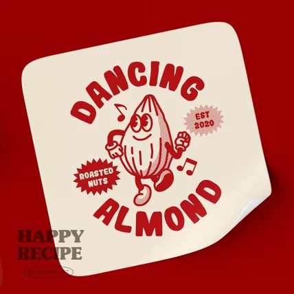 포트폴리오-브랜드 [DANCING ALMOND] 캐릭터로고 디자인