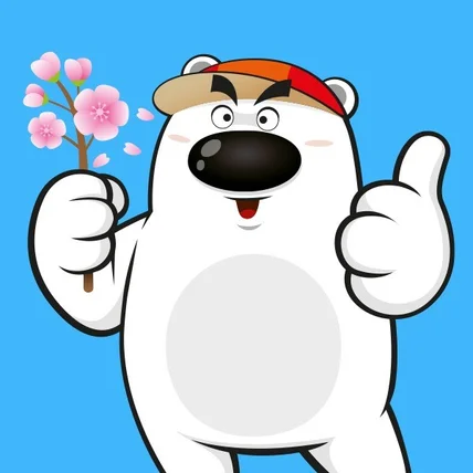 포트폴리오-벗꽃마을 백곰 캐릭터