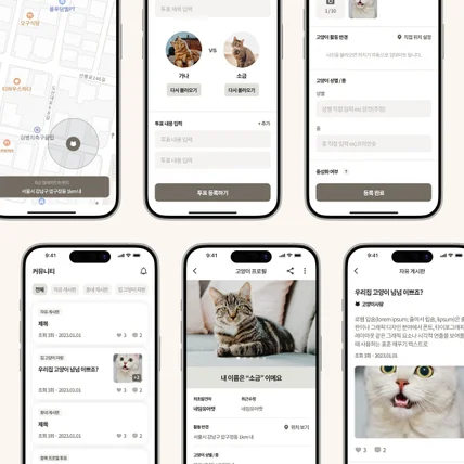 포트폴리오-고양이작명소  / 반려묘 종합 커뮤니티 및 고양이 이름 작명 앱