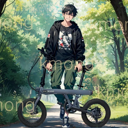 포트폴리오-자전거 제품 2D (배경, 자전거제품, 남자모델)