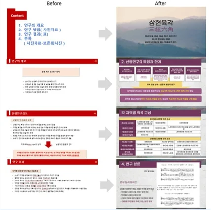 포트폴리오-연구 논문 발표 파워포인트 PPT 디자인 소개서 제작