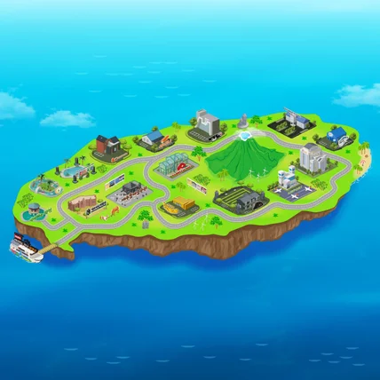 포트폴리오-제주도 섬 맵 디자인